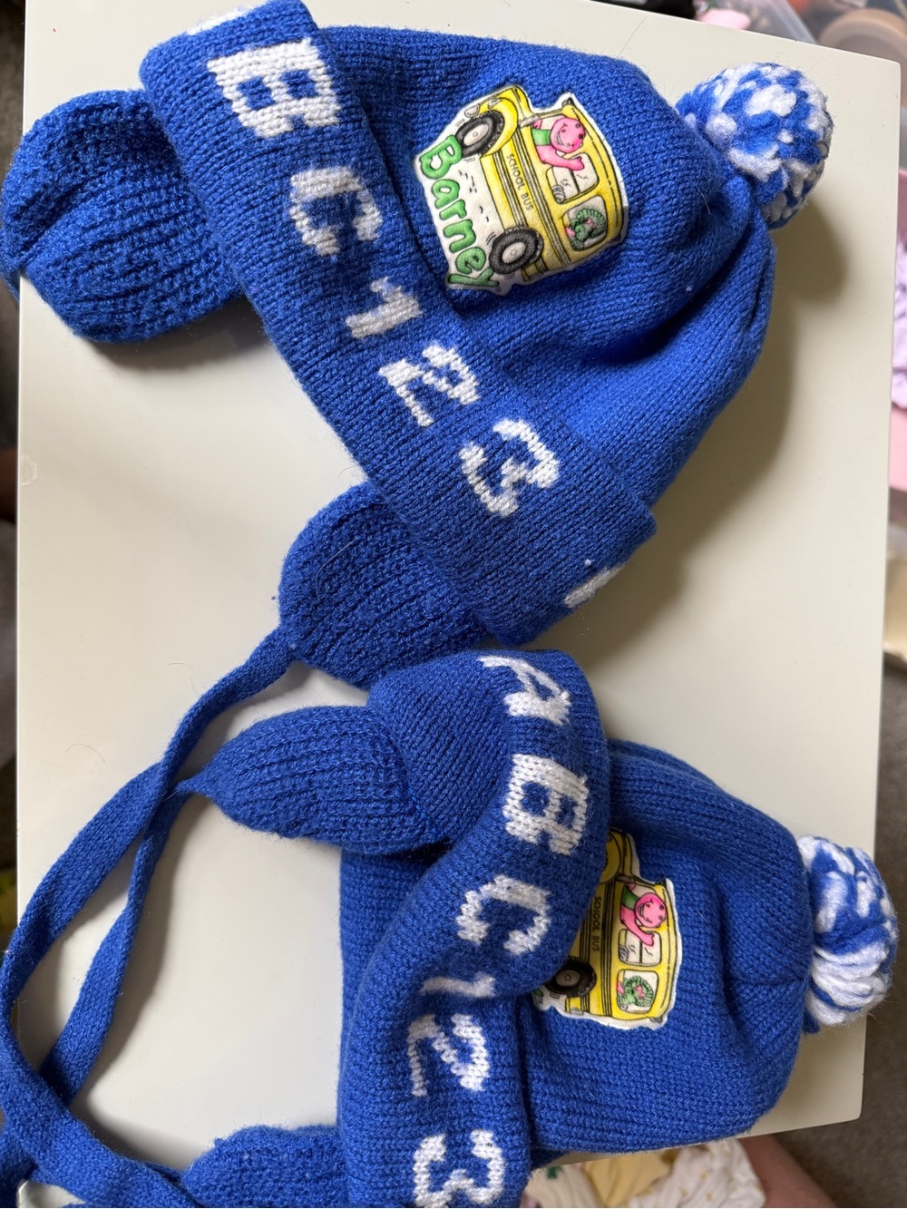 Barney knit hat bundle